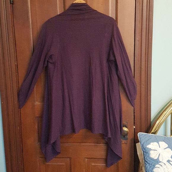 Purple Hemp Waterfall Cardigan - Picture 2 of 5
